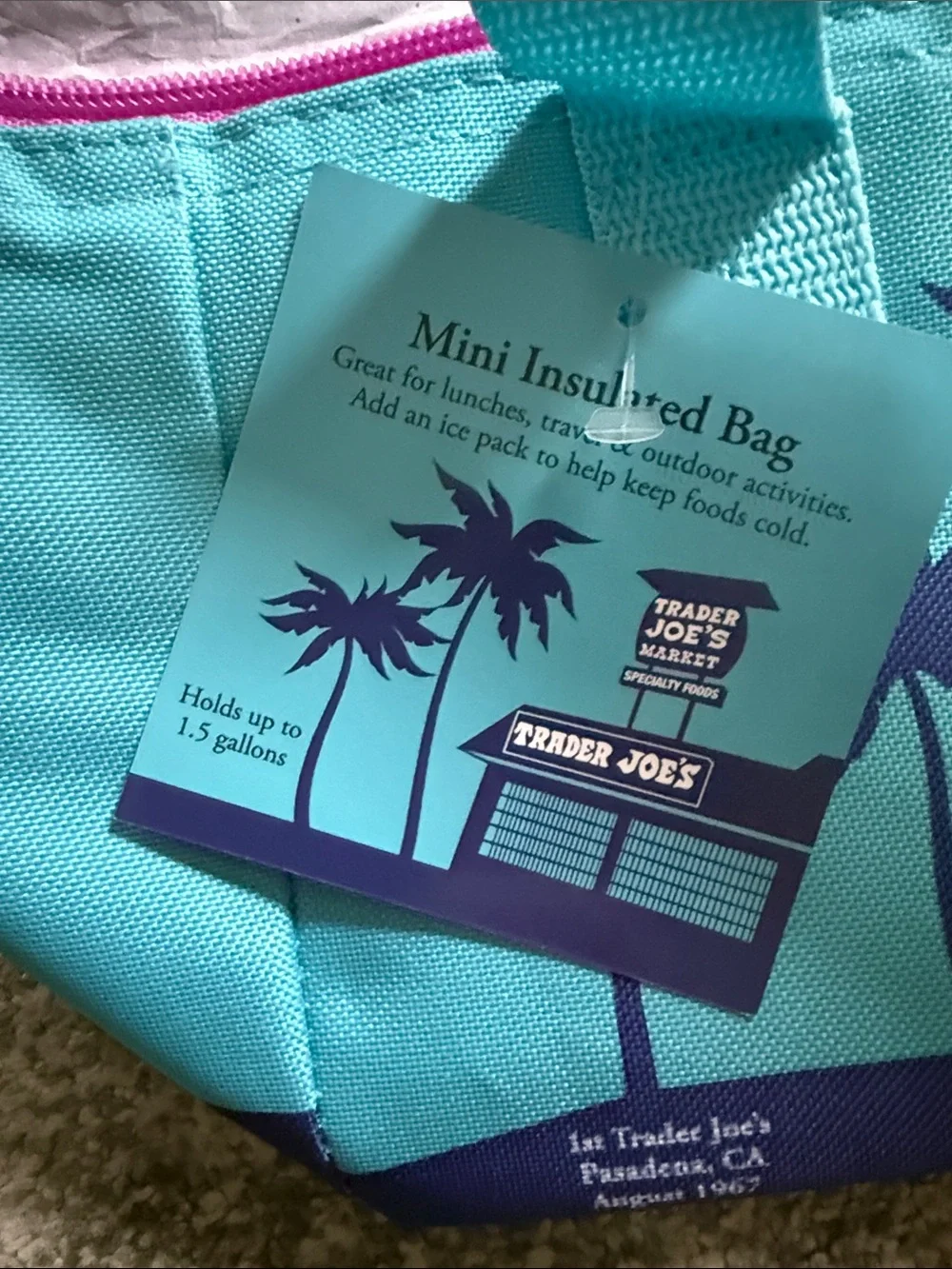 Trader Joe’s. Neon Green and Turquoise Fermat bag Pack set of 2